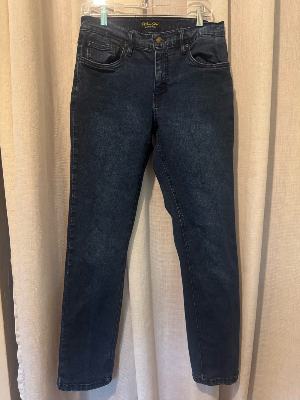 Urban Star Men’s Straight Leg Jeans - Dark Blue - 32 x 32